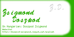zsigmond doszpod business card